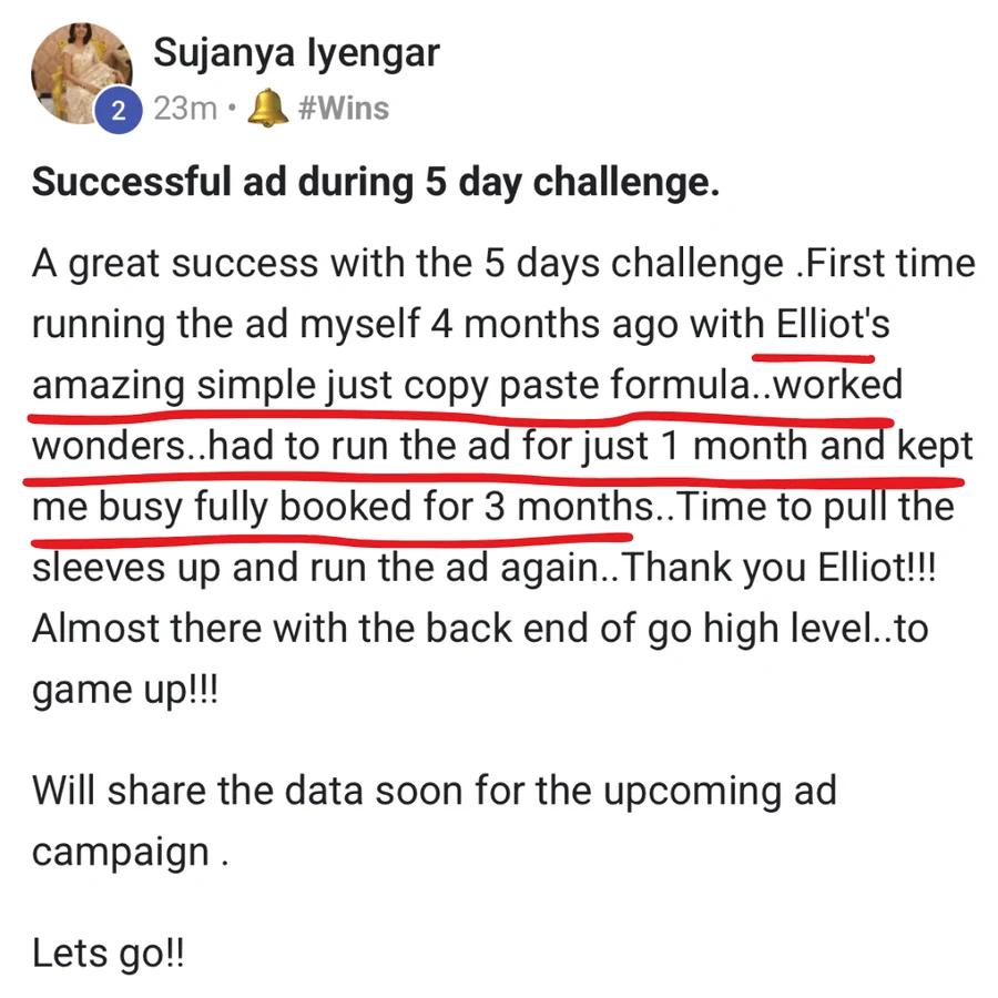 Sujanya: 'Ran the ad for just 1 month and it kept me busy, fully booked for 3 months.'